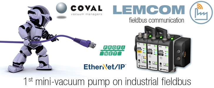 Mini-vacuum pump with fieldbus communication, LEMCOM Series