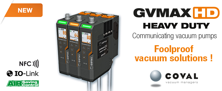 GVMAHD communicating vacuum pumps -COVAL - IO-Link - NFC